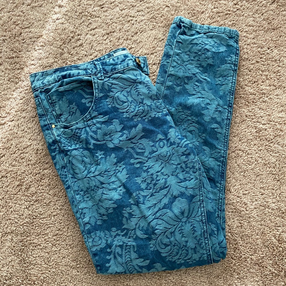 ZARA Floral Jeans
